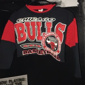 Official Retro Chicago Bulls Sweatshirt Crop Top